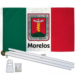 Morelos Mexico State 3' x 5' Polyester Flag, Pole and Mount