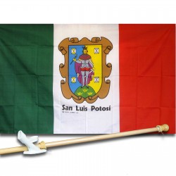 SAN LUIS POTOSI MEXICO STATE 3' x 5'  Flag, Pole And Mount.