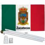Zacatecas Mexico State 3' x 5' Polyester Flag, Pole and Mount