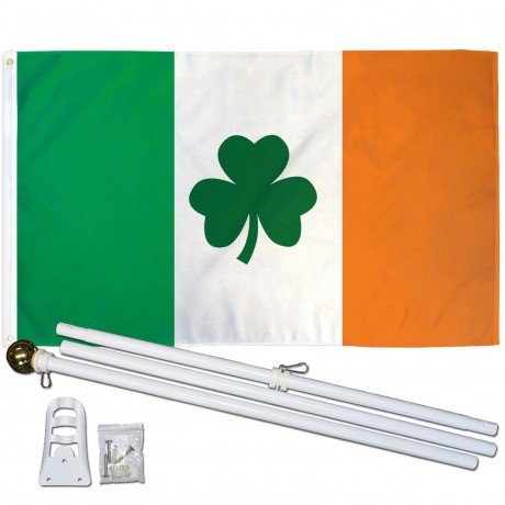 Ireland Shamrock 3' x 5' Polyester Flag, Pole And Mount