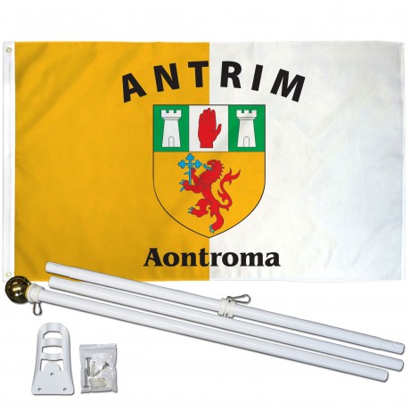 Antrim Ireland County 3' x 5' Polyester Flag, Pole and Mount
