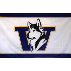 Washington Huskies White 3'x 5' College Flag