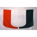 Miami Hurricanes White 3'x 5' College Flag