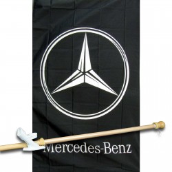 MERCEDES-BENZ 3' x 5'  Flag, Pole And Mount.