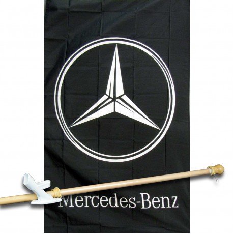 MERCEDES-BENZ 3' x 5'  Flag, Pole And Mount.