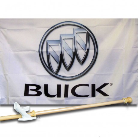 BUICK  2 1/2' X 3 1/2'   Flag, Pole And Mount.