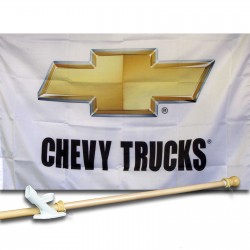CHEVY TRUCKS  2 1/2' X 3 1/2'   Flag, Pole And Mount.