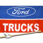 Ford Trucks Logo 2 1/2' X 3 1/2' polyester Car Lot Flag , Pole And Mount.