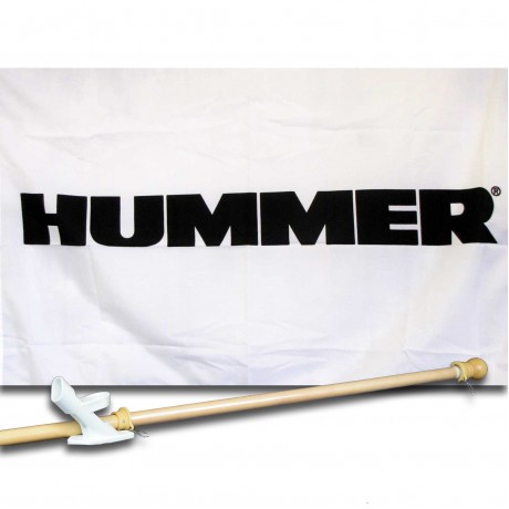 HUMMER  2 1/2' X 3 1/2'   Flag, Pole And Mount.