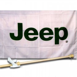 JEEP  2 1/2' X 3 1/2'   Flag, Pole And Mount.