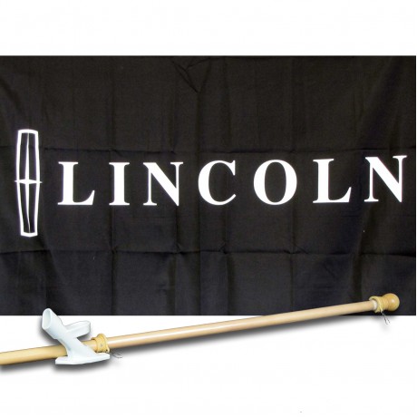 LINCOLN  2 1/2' X 3 1/2'   Flag, Pole And Mount.