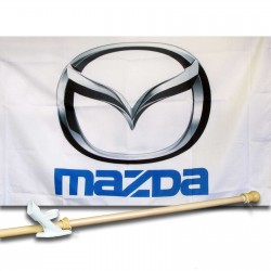 MAZDA  2 1/2' X 3 1/2'   Flag, Pole And Mount.
