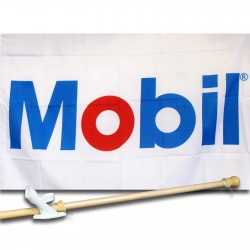 MOBIL GAS OIL 2 1/2' X 3 1/2'   Flag, Pole And Mount.