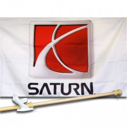 SATURN  2 1/2' X 3 1/2'   Flag, Pole And Mount.
