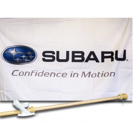 SUBARU CON FIDENCE IN MOTION 2 1/2' X 3 1/2'   Flag, Pole And Mount.