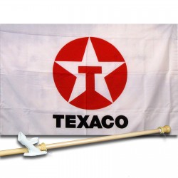 TEXACO GAS OIL 2 1/2' X 3 1/2'   Flag, Pole And Mount.