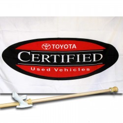 TOYOTA CERTI FIED USED VEHICLES 2 1/2' X 3 1/2'   Flag, Pole And Mount.