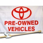 TOYOTA PRE-OWNED VEHICLES 2 1/2' X 3 1/2'   Flag, Pole And Mount.