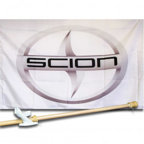 SCION  2 1/2' X 3 1/2'   Flag, Pole And Mount.
