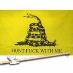 Don't Fuck With Me Yellow 3' x 5' Polyester Flag, Pole and Mount