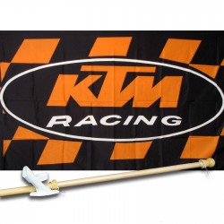 KTM RACING 3' x 5'  Flag, Pole And Mount.