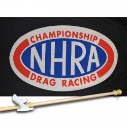 NHRA DRAG RACING 3' x 5'  Flag, Pole And Mount.
