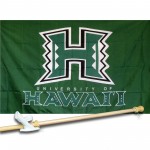 HAWAII COLLEGE 3' x 5'  Flag, Pole And Mount.