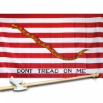 First Navy Jack 3' x5' Flag, Pole and Mount