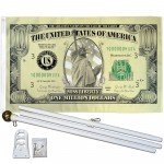 Million Dollar Bill 3' x 5' Polyester Flag, Pole and Mount