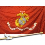 United States Marine Corps 3' x 5' Nylon Flag, Pole and Mount