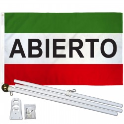 Abierto 3' x 5' Polyester Flag, Pole and Mount