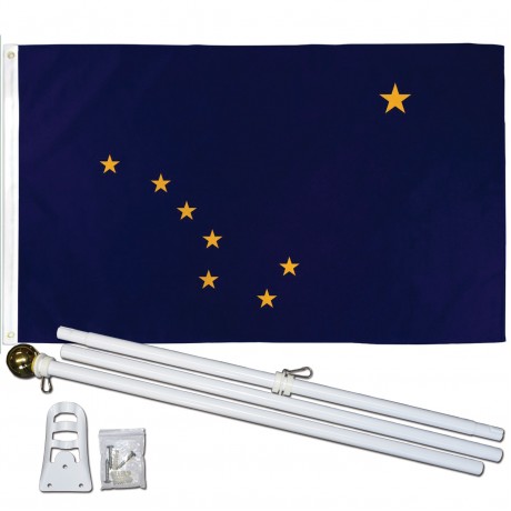 Alaska State 3' x 5' Polyester Flag, Pole and Mount