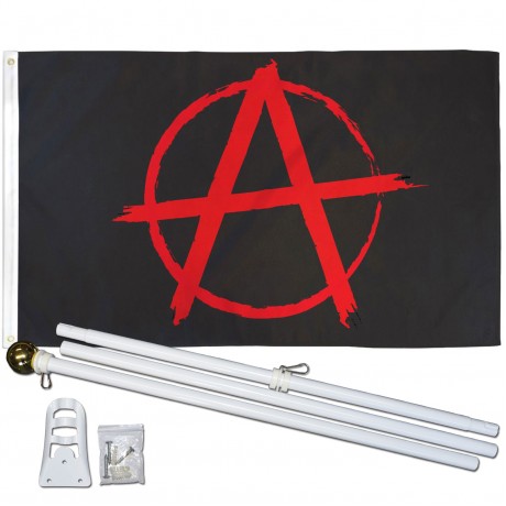 Anarchy 3' x 5' Polyester Flag, Pole and Mount