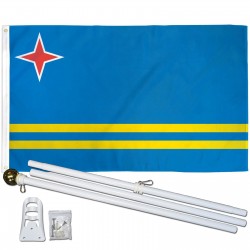 Aruba 3' x 5' Polyester Flag, Pole and Mount