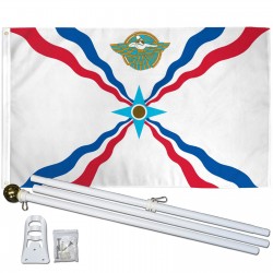 Assyrian 3' x 5' Polyester Flag, Pole and Mount