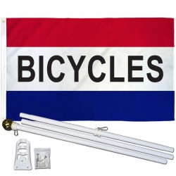 Bicycles Patriotic 3' x 5' Polyester Flag, Pole and Mount