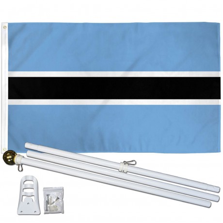 Botswana 3' x 5' Polyester Flag, Pole and Mount