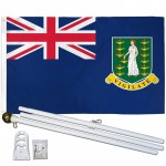 British Virgin Islands 3' x 5' Polyester Flag, Pole and Mount