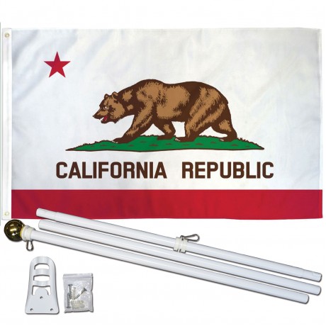 California State 3' x 5' Polyester Flag, Pole and Mount