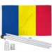 Chad 3' x 5' Polyester Flag, Pole and Mount