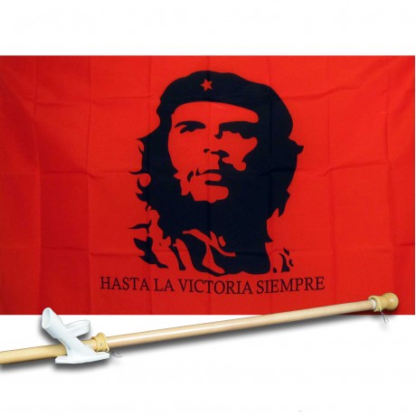 CHE GUEVARA RED 3' x 5'  Flag, Pole And Mount.