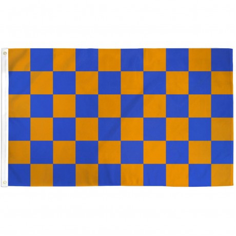 Checkered Blue & Orange 3' x 5' Polyester Flag