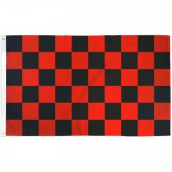 Checkered Black & Red 3' x 5' Polyester Flag