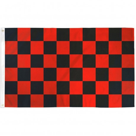 Checkered Black & Red 3' x 5' Polyester Flag