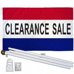 Clearance Sale Patriotic 3' x 5' Polyester Flag, Pole and Mount