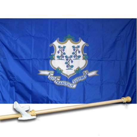 CONNECTICUT 3' x 5'  Flag, Pole And Mount.