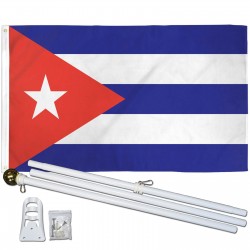 Cuba 3' x 5' Polyester Flag, Pole and Mount