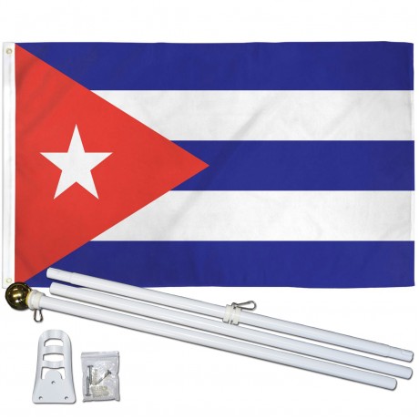 Cuba 3' x 5' Polyester Flag, Pole and Mount