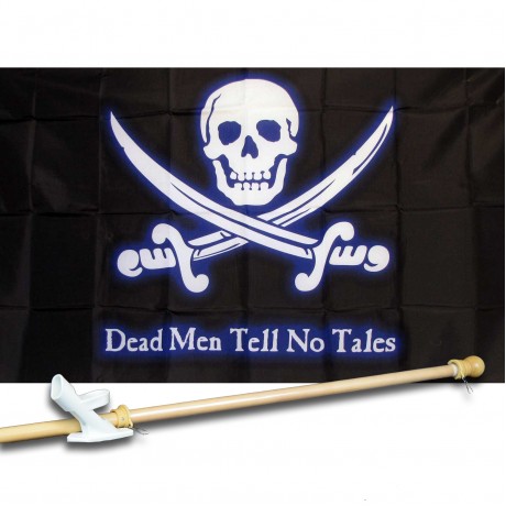 DEAD MEN TELL NO TALES 3' x 5'  Flag, Pole And Mount.