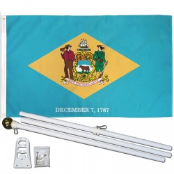 Delaware State 3' x 5' Polyester Flag, Pole and Mount